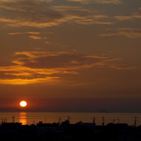燧灘に沈む夕陽の写真