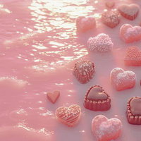 ハートとミルクの海 バレンタインチョコレートの写真