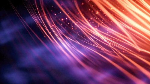 光の筋と煌めく星空の流れ - テクノロジーとエネルギーを表現した抽象的な光線