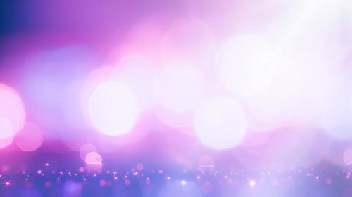 ぼやけた光景と優しい紫色の玉ボケが煌めく光源