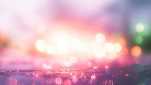 煌めく光の粒が浮かぶぼやけた幻想世界 玉ボケ