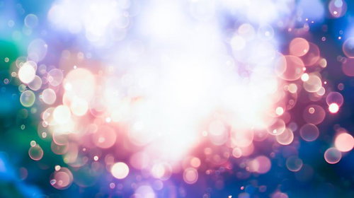 カラフルな光の粒が溢れる玉ボケの幻想世界