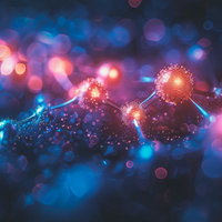 病原体・細胞風ネットワーク構造のAIの写真