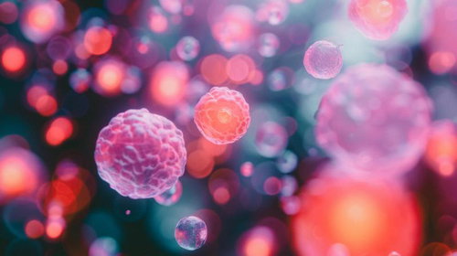 ピンク色に活性化するウイルス・病原体の感染イメージ図