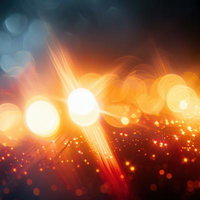 星屑のような輝きに包まれる夢幻の玉ボケと光の粒子の写真