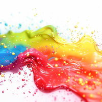 色とりどりの塗料が流れるペンキの抽象表現の写真