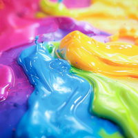 色彩豊かなペイント塗料の流動とグラデーション表現の写真
