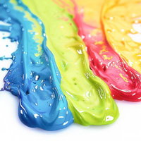 カラフル塗料が描く動的な流れと色の融合、混色による色彩表現の写真