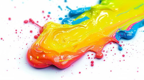 カラフルな絵の具が混ざり合う色彩表現の流れるグラデーション