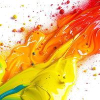 色彩が流れ混ざる絵の具とペイント、液体の有機的な波模様の写真