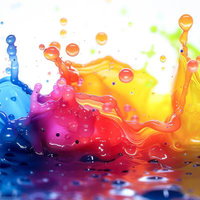 鮮やかな色彩が飛び散る瞬間の写真