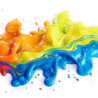 混ざり合う塗料と色彩のアートペイント表現の写真