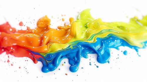 混ざり合う塗料と色彩のアートペイント表現