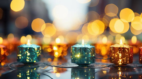 グリッターキャンドルの灯りが煌めくライトアップ