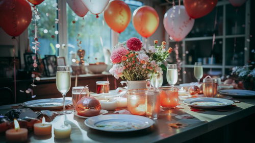 無人のホームパーティーセット