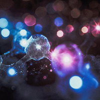 神経の電気信号が走るシナプス接続風の脳神経ネットワークの写真