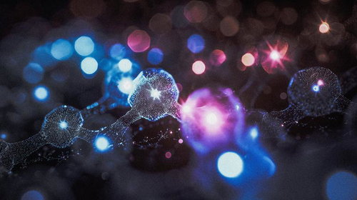 神経の電気信号が走るシナプス接続風の脳神経ネットワーク