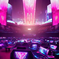 近未来感満載のeスポーツ会場の写真