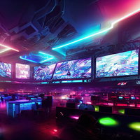 eスポーツ感あるステージの様子の写真