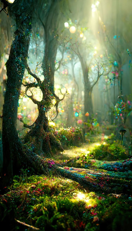 神々しい光が差し込むケミカルフォレストの樹海