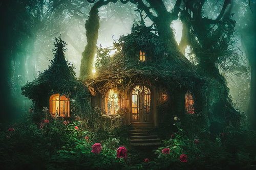 魔法薬を作ってそうな森の奥の小屋｜ファンタジー背景