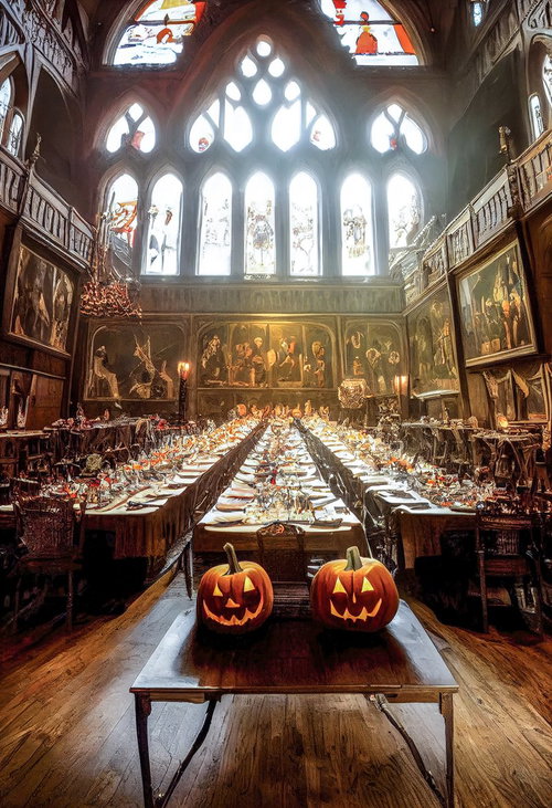 格調高いホール風のハロウィン晩餐会とジャックランタン