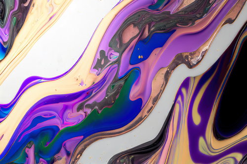 マーブル状に広がる水面のインクと絵具のテクスチャー