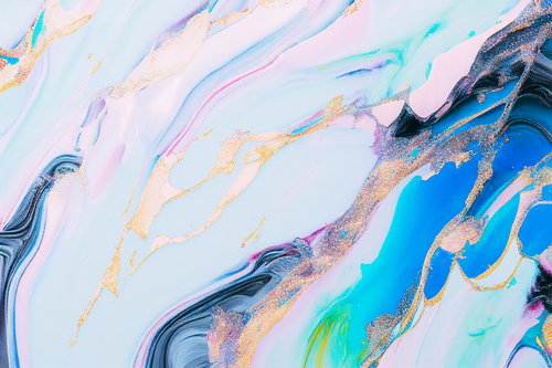 金箔が輝くマーブル柄の絵具テクスチャー背景