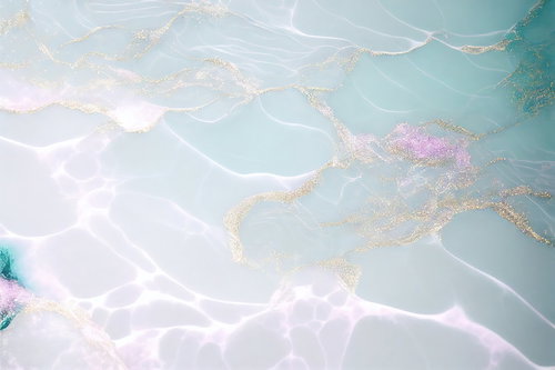 金箔のグラデーションが映る大理石のような水面