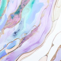 ゴールドラインが流れるマーブリング模様の液体テクスチャーの写真