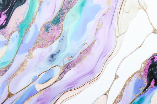 ゴールドラインが流れるマーブリング模様の液体テクスチャー