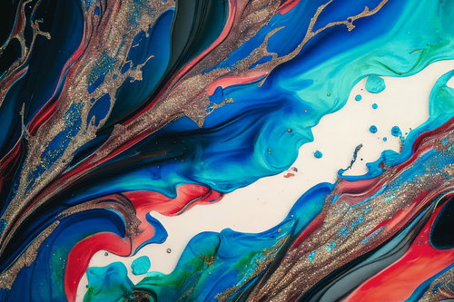 画用紙の上で拡散される染料