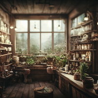 RPGに出てきそうなハーバルショップの店内の写真