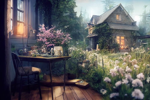 開放感あふれる屋外スペースのガーデニングテラス