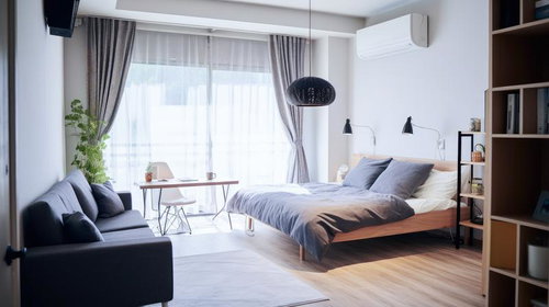 新生活の幕開け快適な暮らしの広々としたベッドルーム