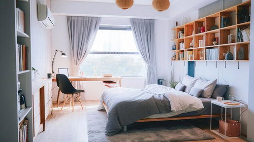 快適な一人暮らしの始まり、採光の良い寝室インテリア