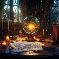 水晶玉と占いのチャプタールームの写真