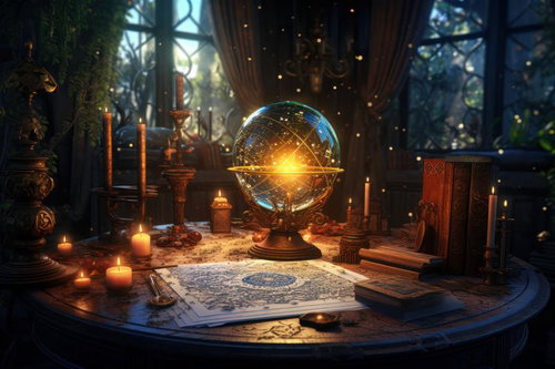 水晶玉と占いのチャプタールーム