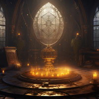 チャプタールームでの占いの風景の写真