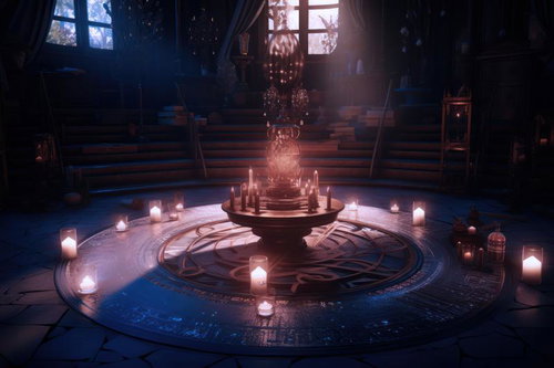 炎のクリスタルボールと秘密の儀式が行われるチャプタールーム