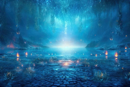 灯火が照らす神聖なセーブポイント〜異世界の湖畔