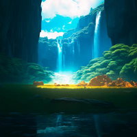 秘境の渓谷を照らす光 自然が生む滝の奇跡の写真