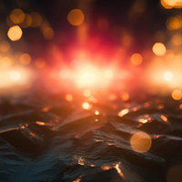 遠くから3つの明かりが差し込む光源の爆発の写真