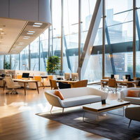 ビジネスビルのロビーとホワイエ、モダンラウンジデザインの写真