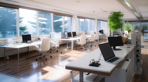 透明性と開放感でビジネスを刷新するモダンオフィスデスク