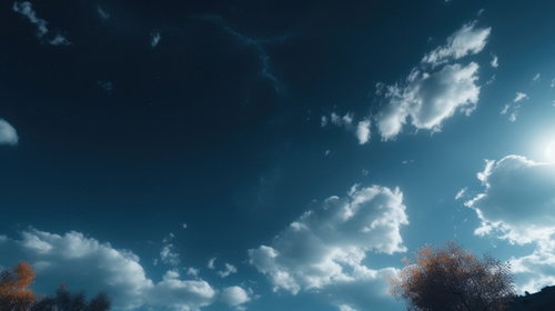 昼間に星空が見える青空と白い雲の自然風景