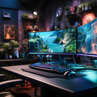 eスポーツ選手が使うゲーミングPC風の自部屋の写真