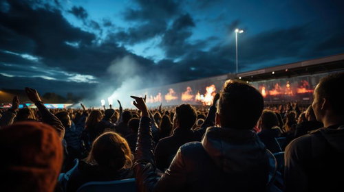 ステージ照明に照らされた音楽と歓声が紡ぎ出すライブ