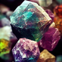 精神感応金属風クリスタルと魔法石のパワーストーンの写真