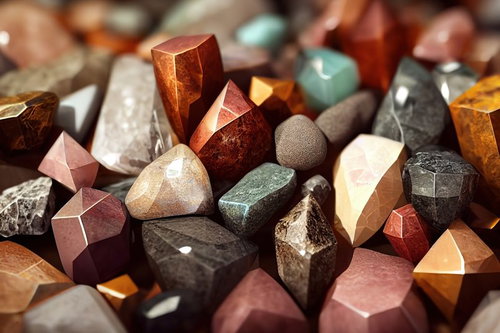 色彩豊かな天然石風の鉱石とクリスタル素材集